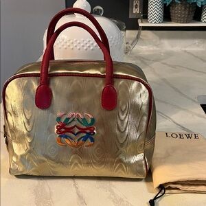 Loewe Gold Bag with Red Accents
